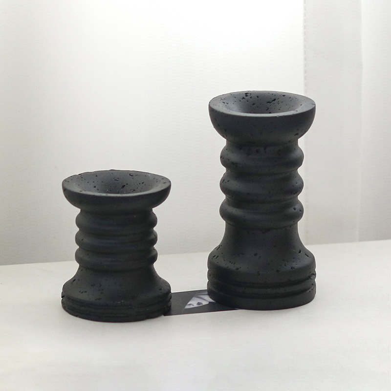 Creative Cave Stone Bamboo Joint Round Ring Candle Holder Decoration
