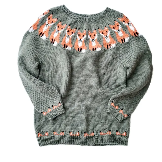 Women's Sweater Round Neck Multicolor Loose Fashion Pullover Sweater Fox - Shop at LoveMi