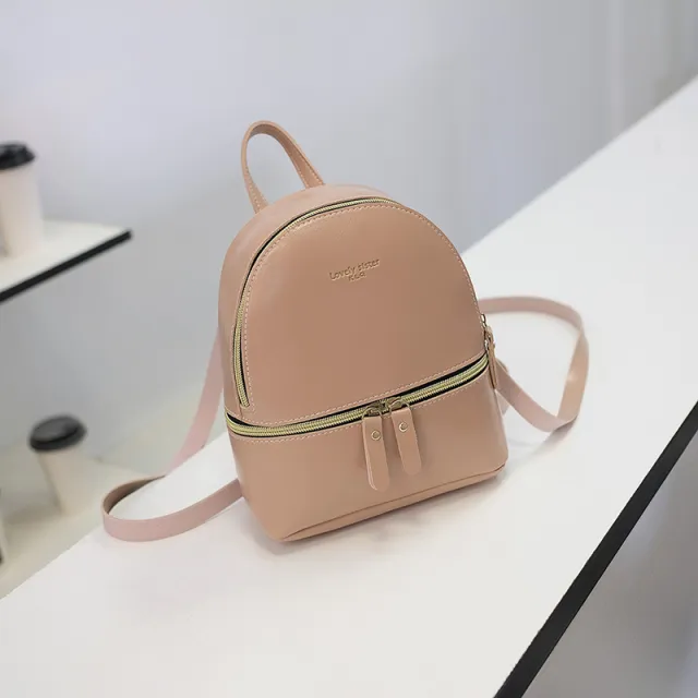 Mini Oil Wax Leather Small Backpack Pink - Shop at LoveMi
