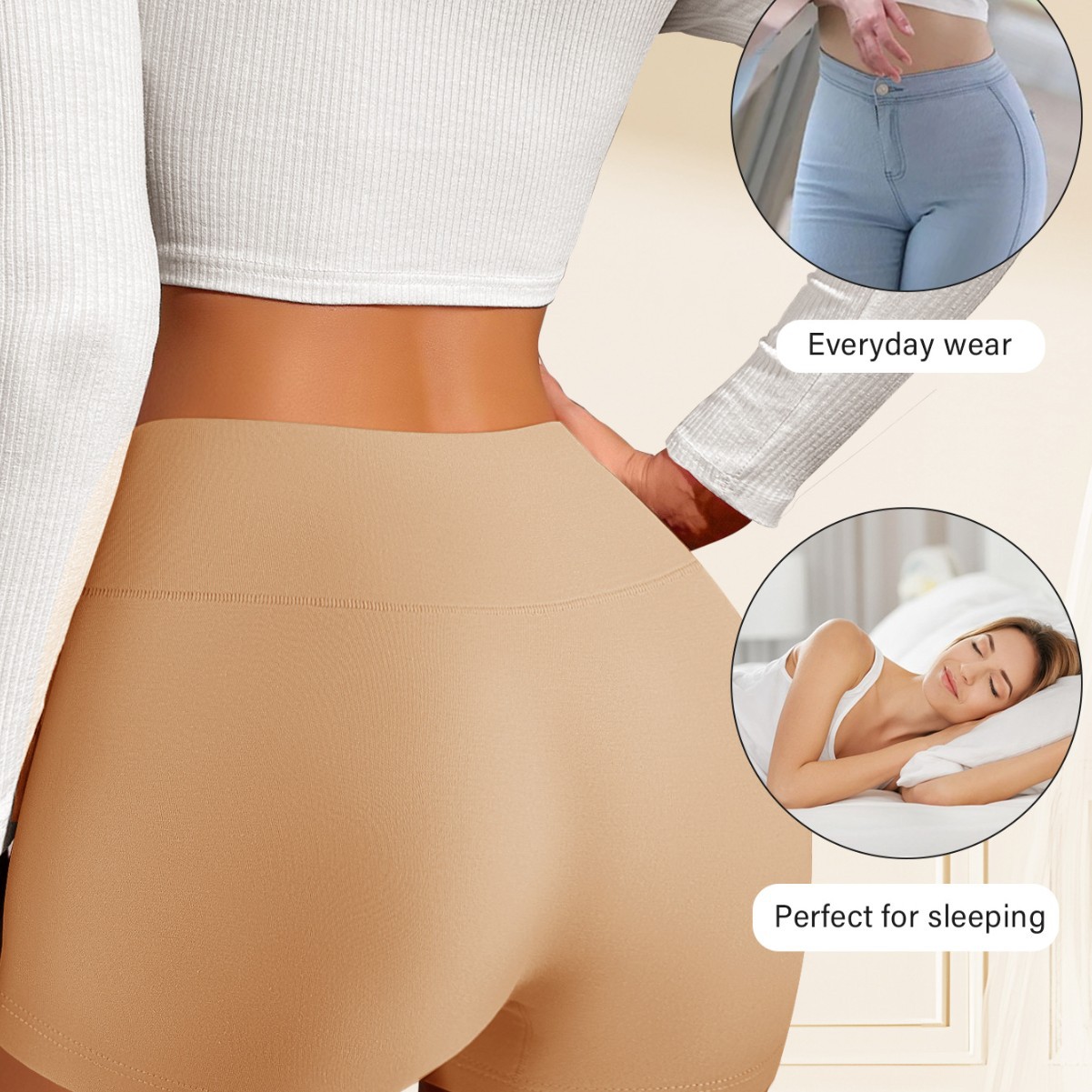 European And American-style Safety Panties For Women High-waisted Tummy-control Underwear