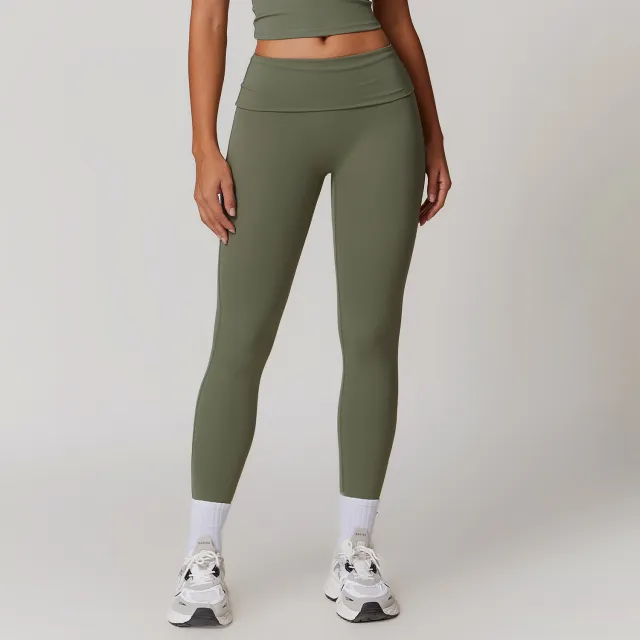 European And American Tight Quick drying Yoga Pants Women Light Army Green - Shop at LoveMi