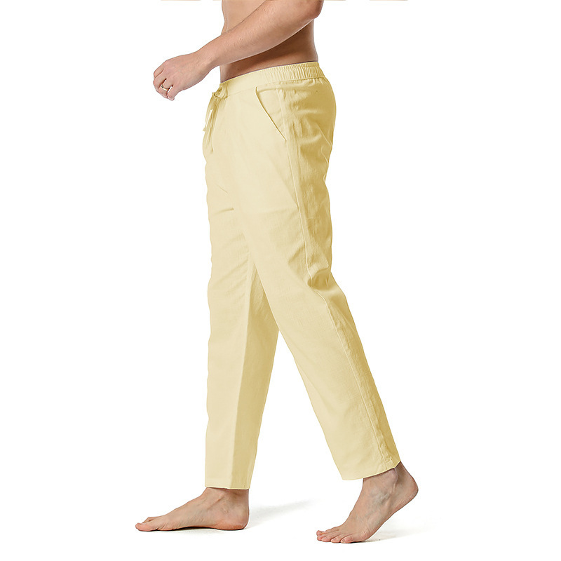 Non-stretch Cotton-linen Casual Regular-length Capri Pants For European And American Youth image 3