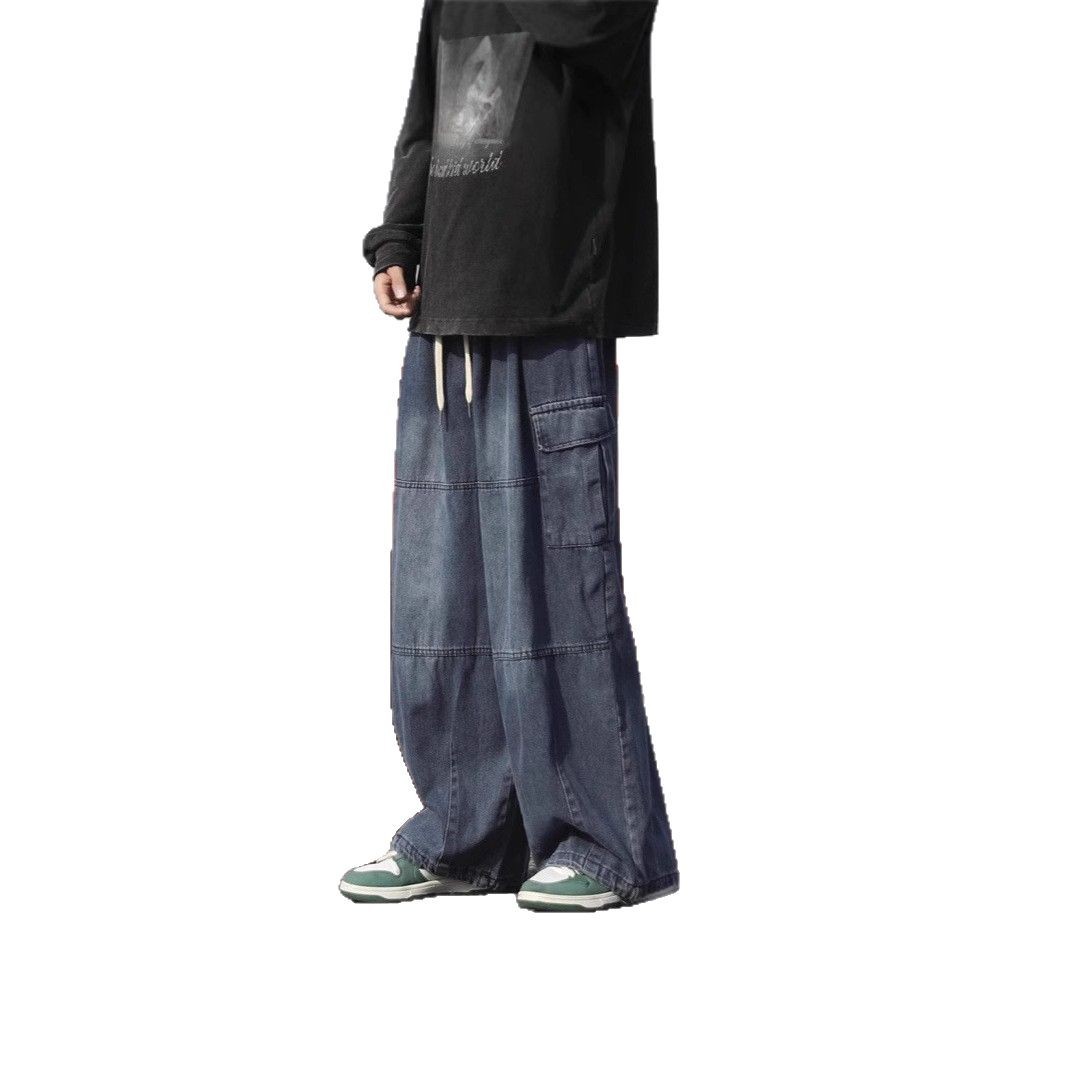 Hong Kong Style Retro Overalls Jeans Man