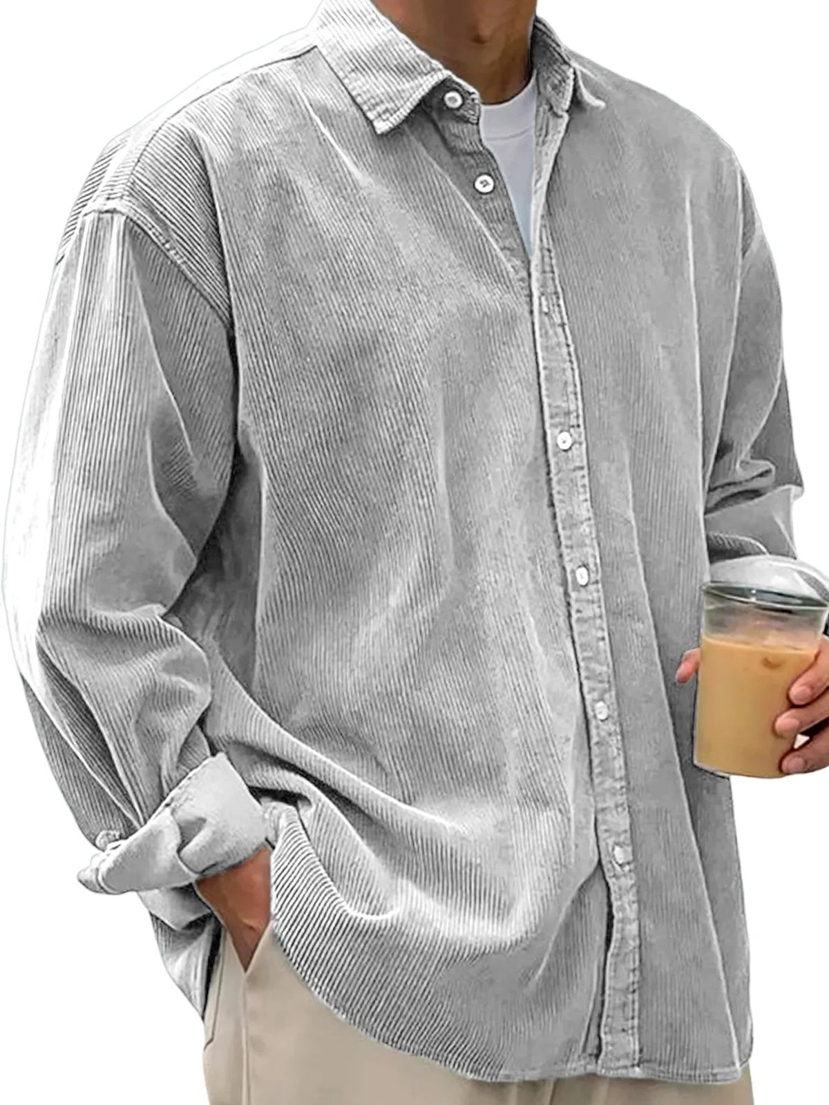 Casual Loose Men's Autumn And Winter Thick Shirt Jacket - Image 5