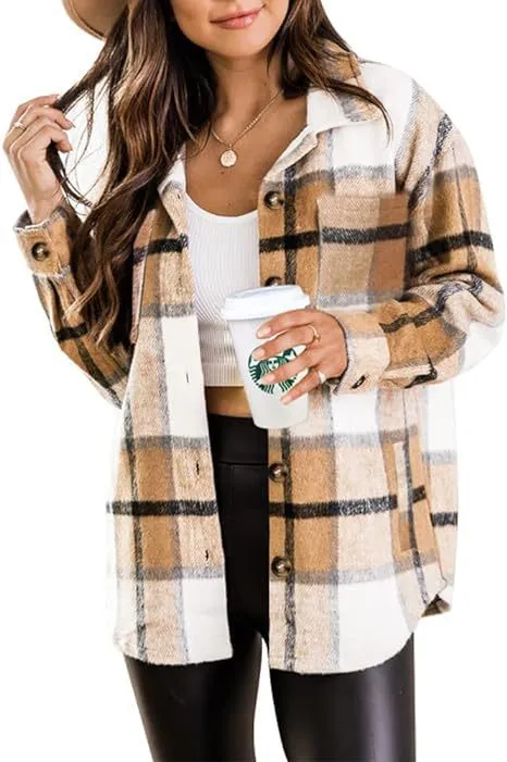Long Sleeve Lapel Loose Mid length Top Khaki - Shop at LoveMi