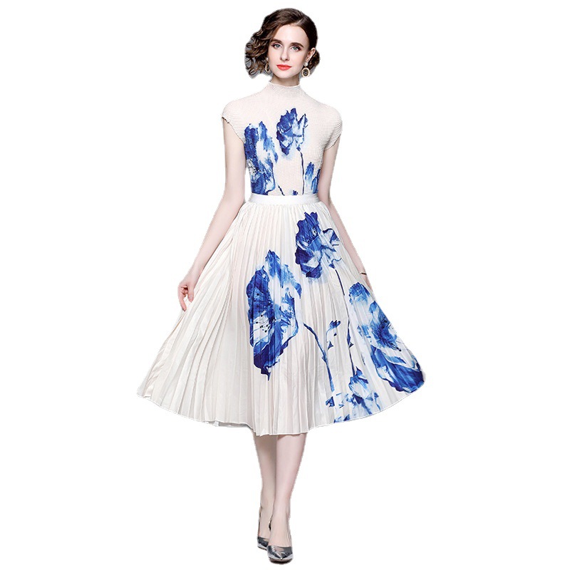 Pleated Two-Piece Top and Skirt Set, picture 4 of 11