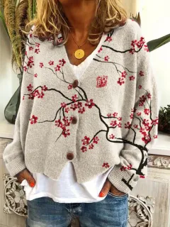 Abstract Printing Casual Cloak Coat Cardigan Sweater - Ding632-Xl - View 1