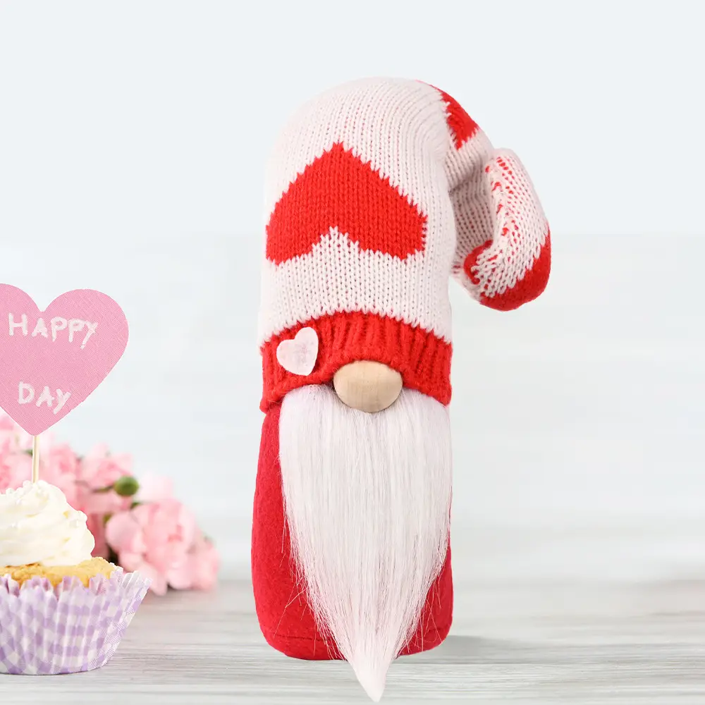 Red Heart Knitted Faceless Baby Doll Toy