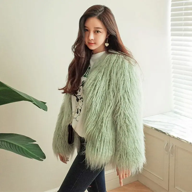 Women's Solid Color Short Faux Shearling Fur