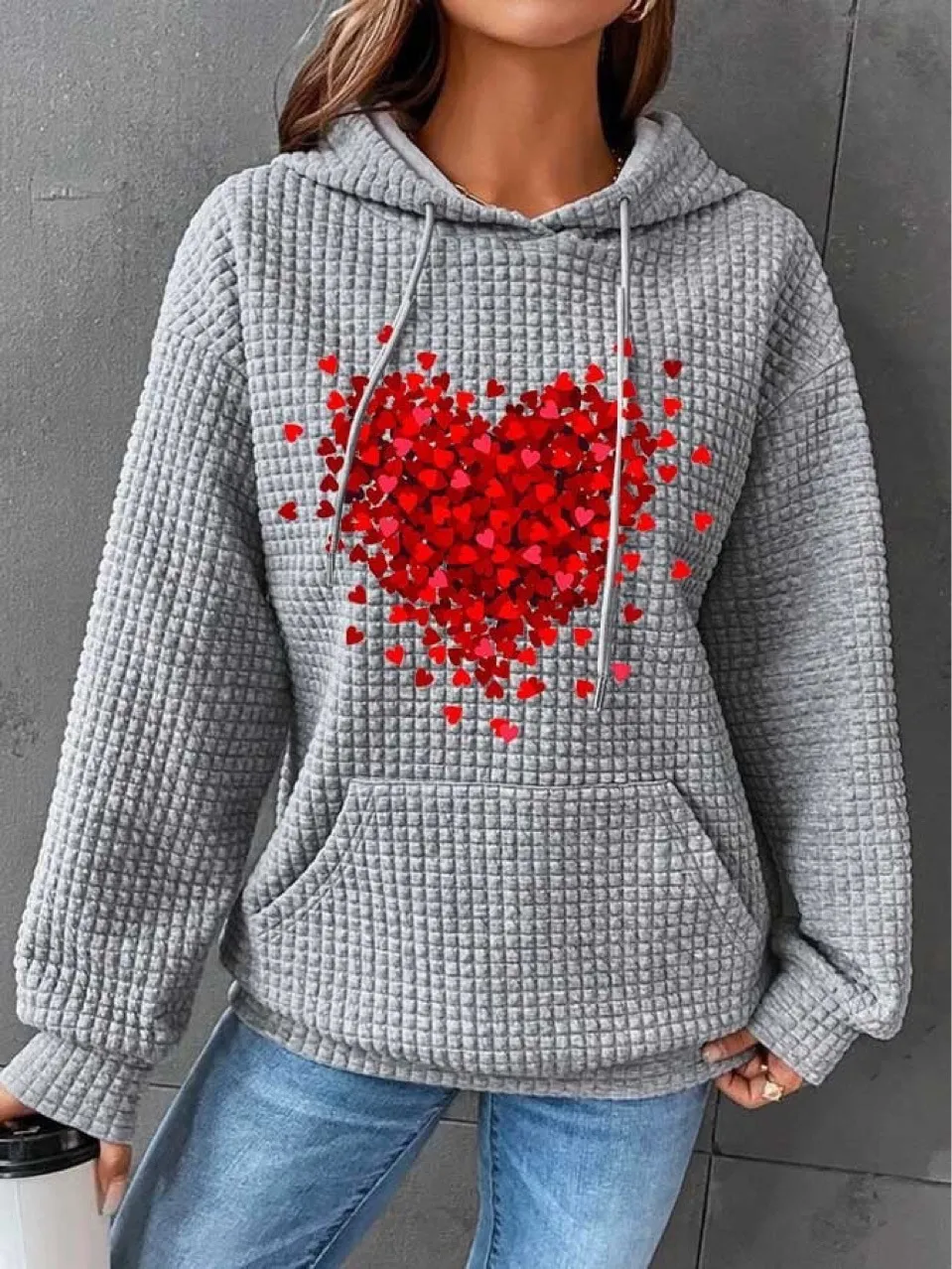 Printed Long Sleeve Loose Sweater - Color2