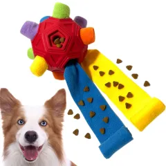 Pet Dog Hollow-out Bite-resistant Smell Toy Ball - Red Body - View 1