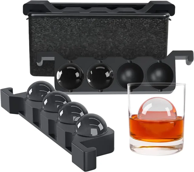 2TCU Transparent Ice Maker Silicone 1 Out 8 Square Ball Mold Bar Whiskey Ice Hockey Airless Bubble 8 Classic Big Balls - Shop at LoveMi