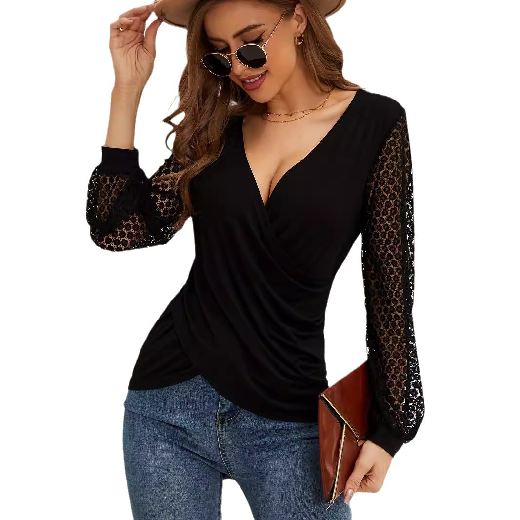 Women's Fashion Loose Cross T-shirt Women's Top