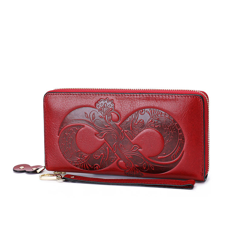 Genuine Leather Retro Cowhide Casual Handbag Burgundy - Shop at LoveMi