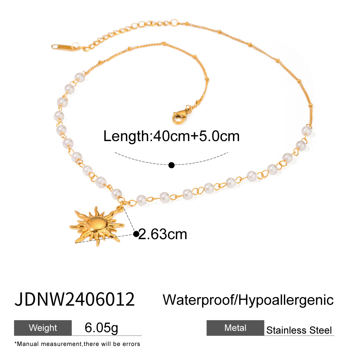 Stainless Steel Pearl Necklace High-grade Ins