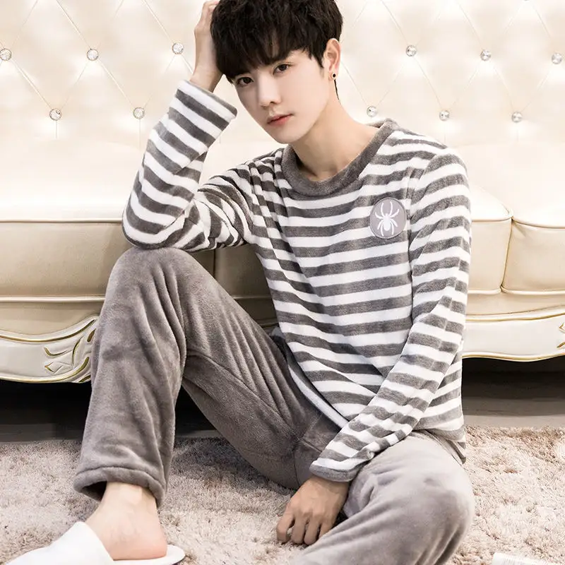 Autumn And Winter Men's Pajamas Coral Fleece