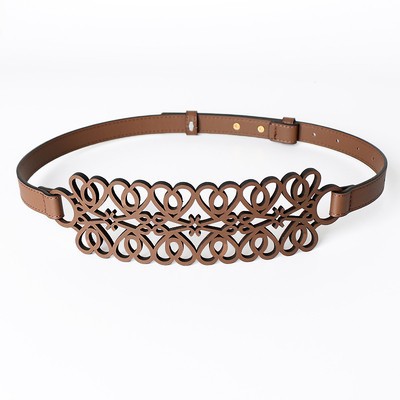 Fashionable And Versatile Decoration Personalized Waist Closure Wide Waist Closure Light Brown - Shop at LoveMi