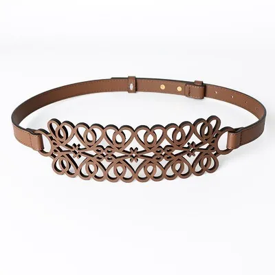 Fashionable And Versatile Decoration Personalized Waist Closure Wide Waist Closure Light Brown - Shop at LoveMi