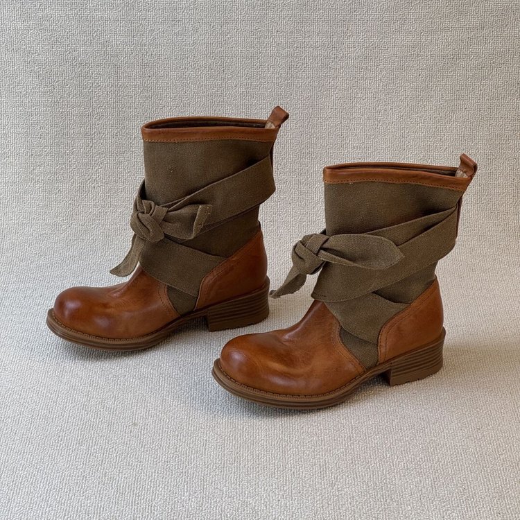Faux Leather Low-Top Boots, picture 4 of 4