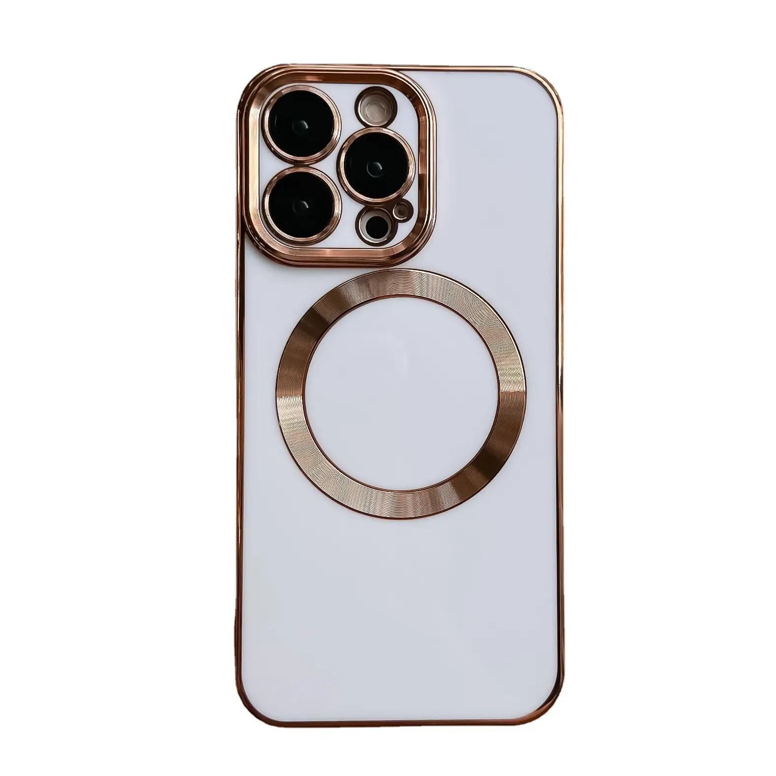 Solid Color Electroplating Magnetic Pull Ribbon Lens Protector Protection Mobile Phone Shell
