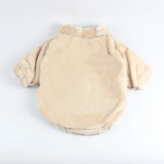 Pet Fur Mink Fur Zip up Shirt Beige - Shop at LoveMi