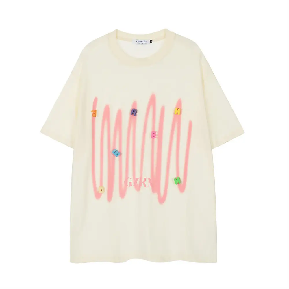 Creative Personalized Graffiti Three-dimensional Decorative Letters T-shirt