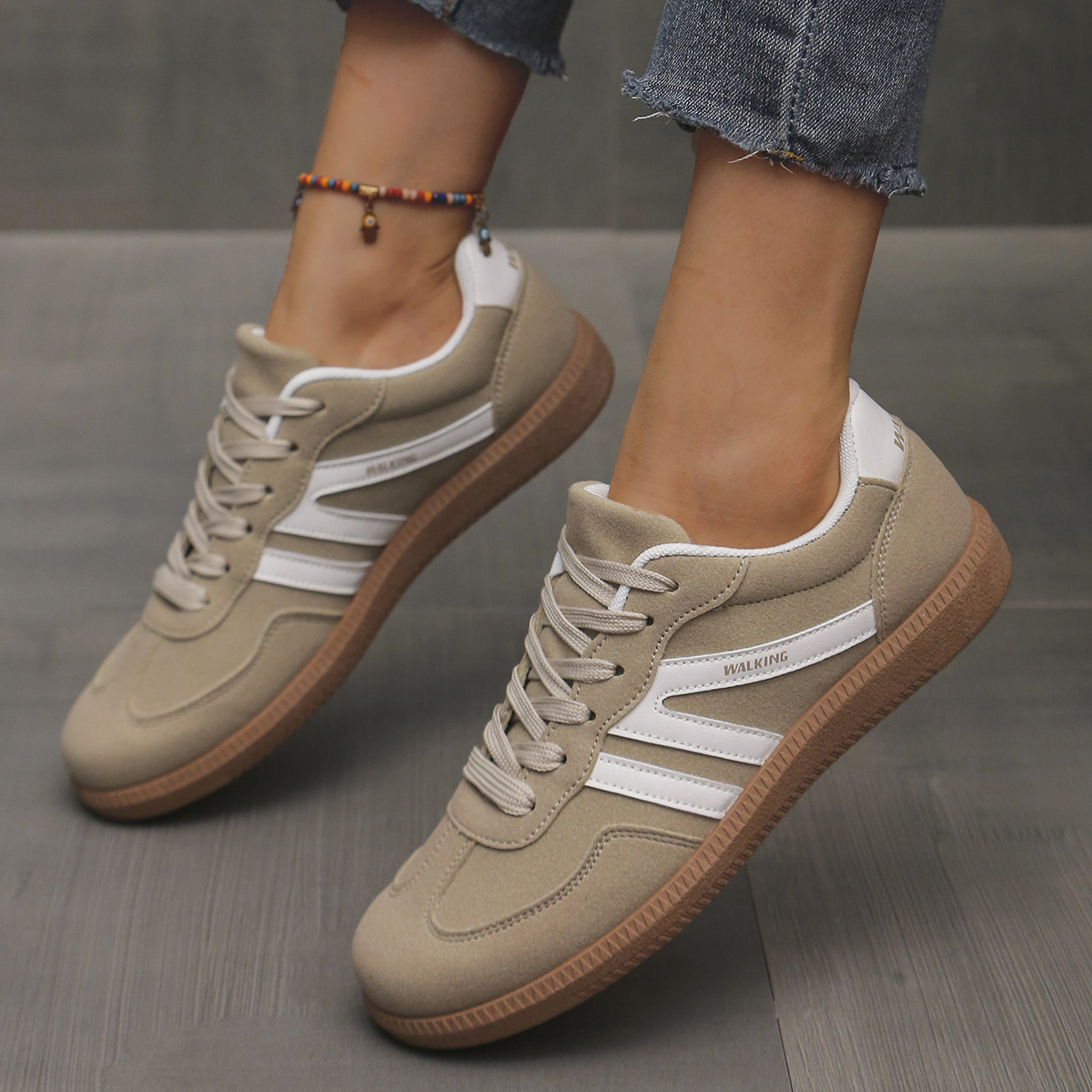 Lace-up low-top sneakers Wine Red colorway – women's training shoes casual everyday fashion