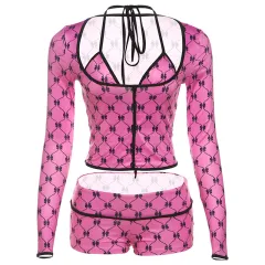 Fashion Sexy Print Sling Short Bum Lift Shorts Design Suit - Red - View 1