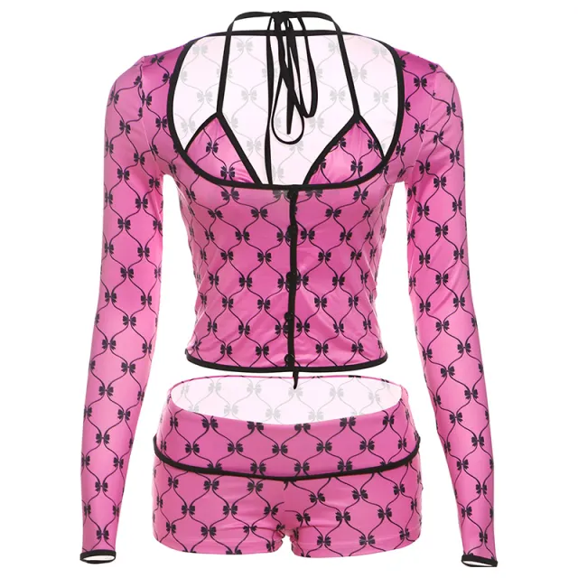 Fashion Sexy Print Sling Short Bum Lift Shorts Design Suit Red - Shop at LoveMi