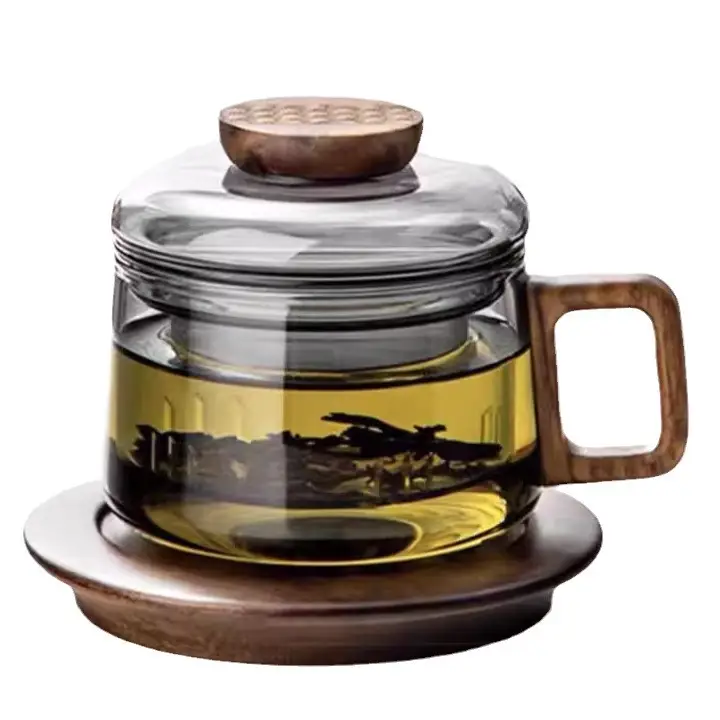 Glass Simple Transparent Black Borosilicate Glass Pier Cup Belt