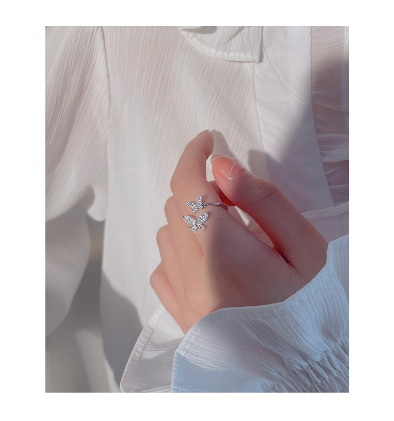 Title 4, S925 Sterling Silver Butterfly Ring Female