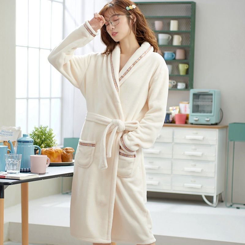 Women's Robe Ribbon White