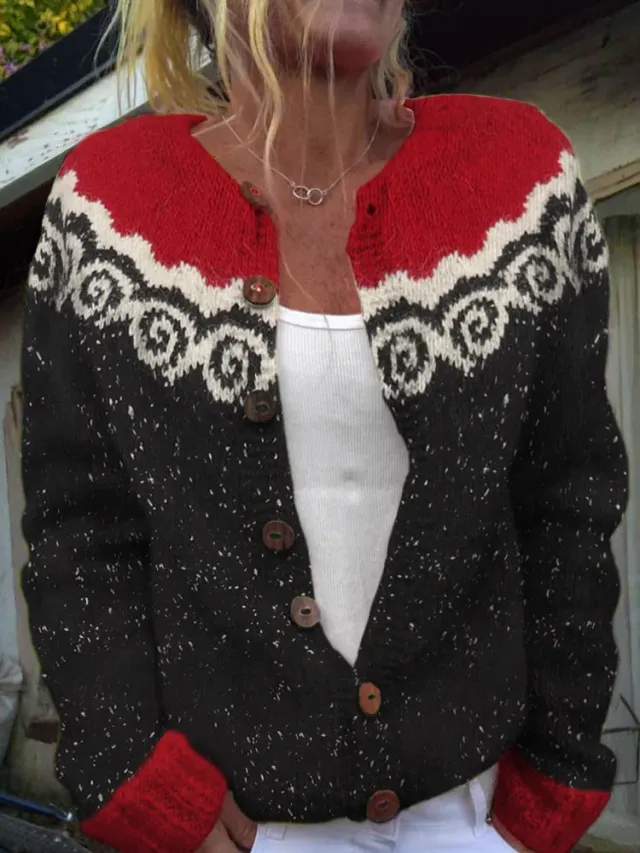 Winter Cardigan Coat Single breasted Totem Warm Sweater 10 Models L - Shop at LoveMi