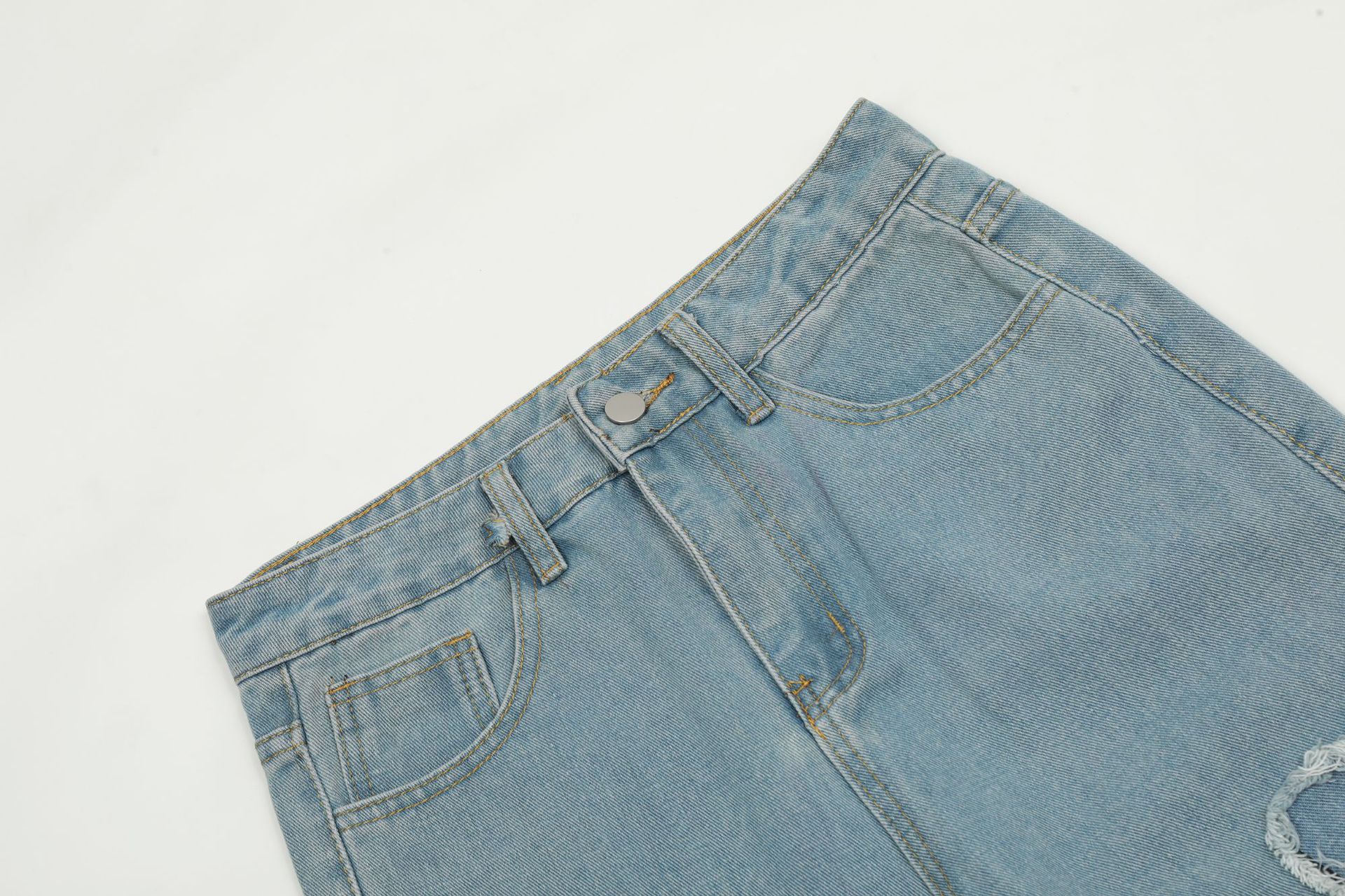 Sweet Cute Butterfly Wash Denim Trousers - Image 23