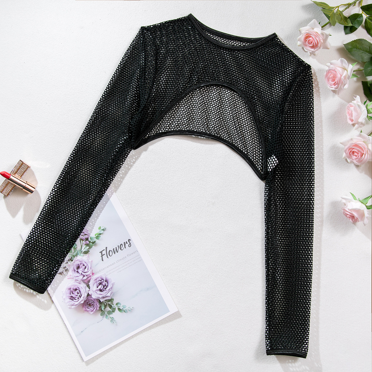 Title 11, Long Sleeve Blouse Mesh Hollow Sexy Lingerie Th...