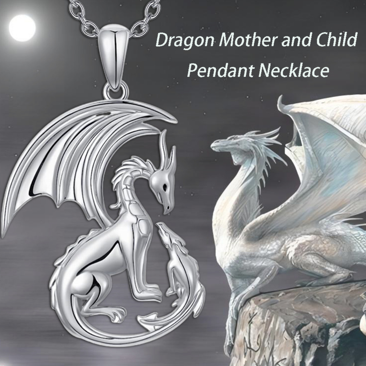 Creative All-match Small Flying Dragon Mother And Child Pendant Necklace