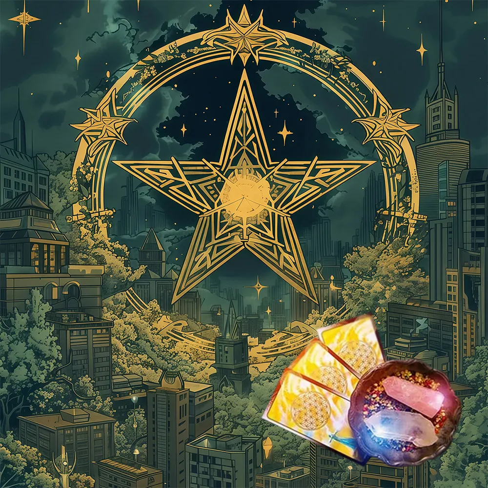 Geometric Starry Sky Card Board Game Flannel Tarot Tablecloth - Tlb785