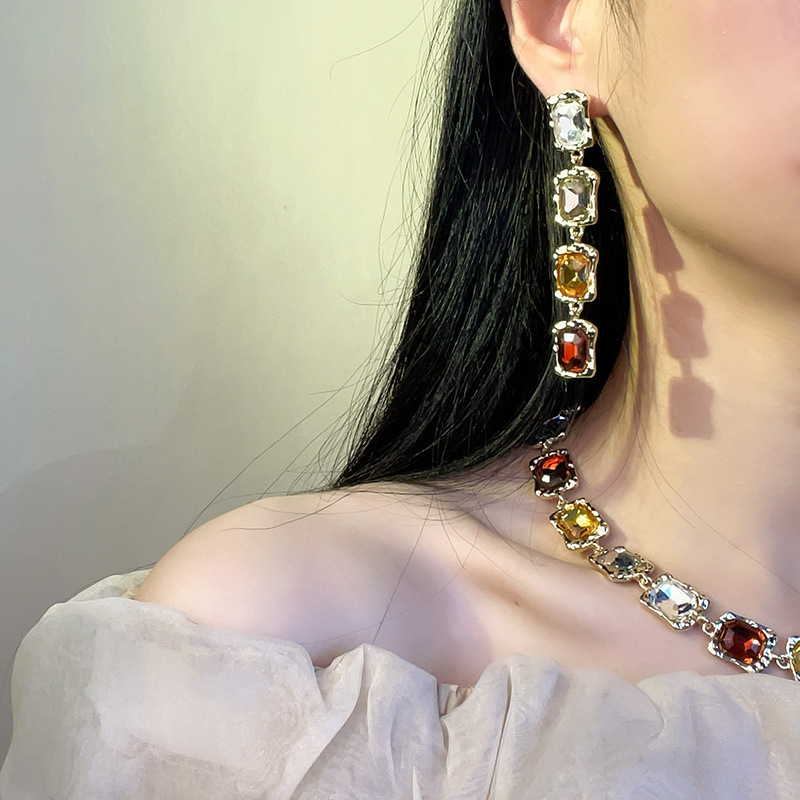 Diamond Square Suit Necklace Fashion Stitching