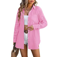 Women's Beach Cover-up Champray Casual Shirt - Glittering Powder-Xl - View 1