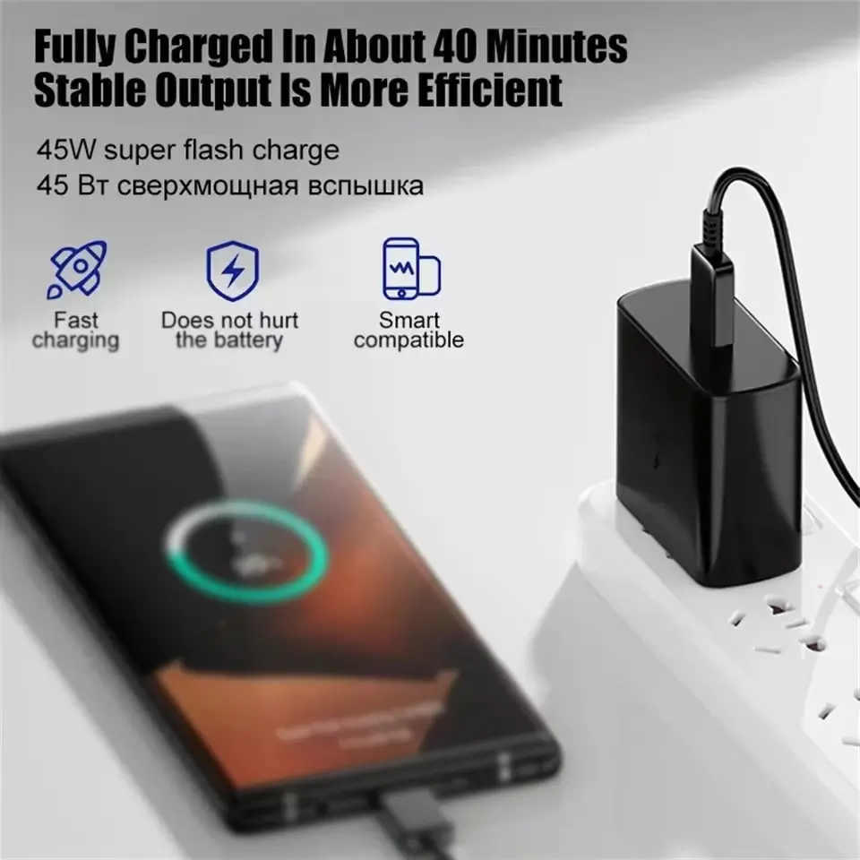 European Standard 45W Applicable ToGalaxyS22S23S21S20UltraS10 Charger