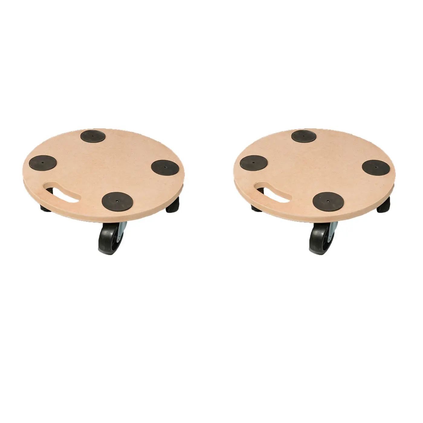 2PCs Wooden Mover Non-slip Platform Trolley Mobile Cart Wooden Tools
