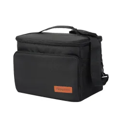 Crossbody Outdoor Thermal Bag Oxford Cloth Large Capacity Lunch Box - Black - View 1