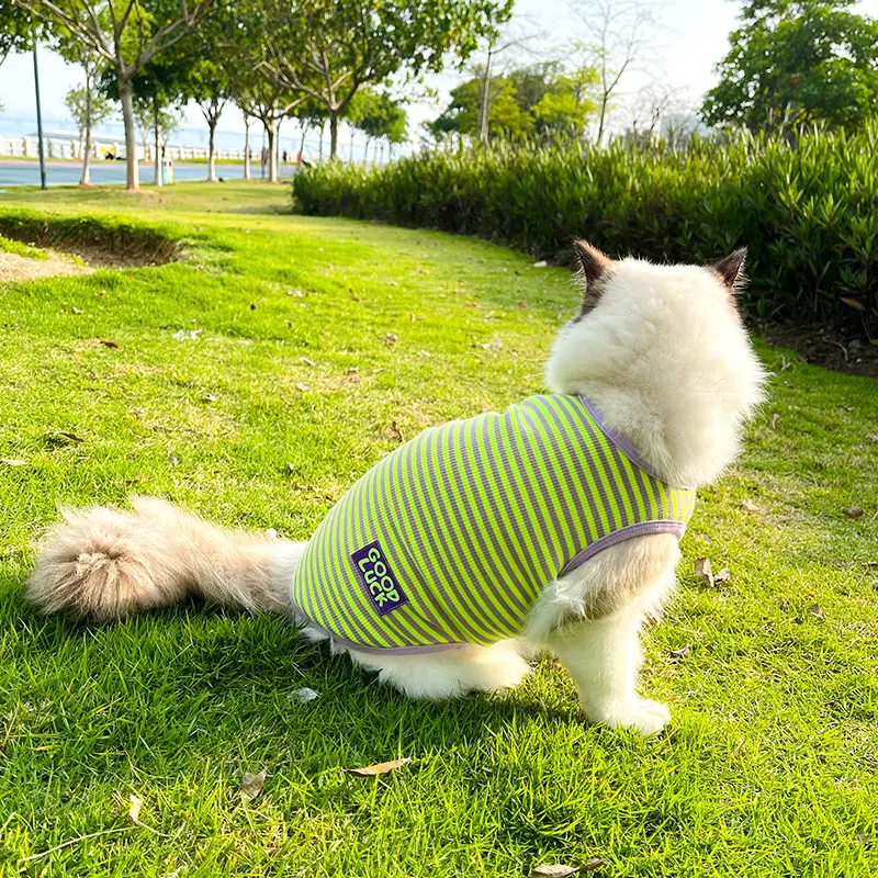 Cool Breathable Stripes Vest Pet Clothes Small Dog Cat
