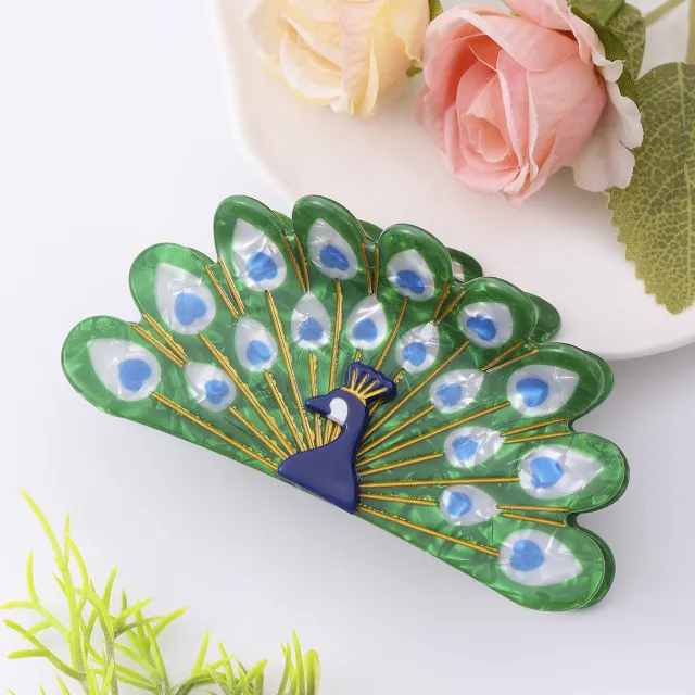 Retro Style Peacock Creative Animal Shark Clip Peacock - Shop at LoveMi