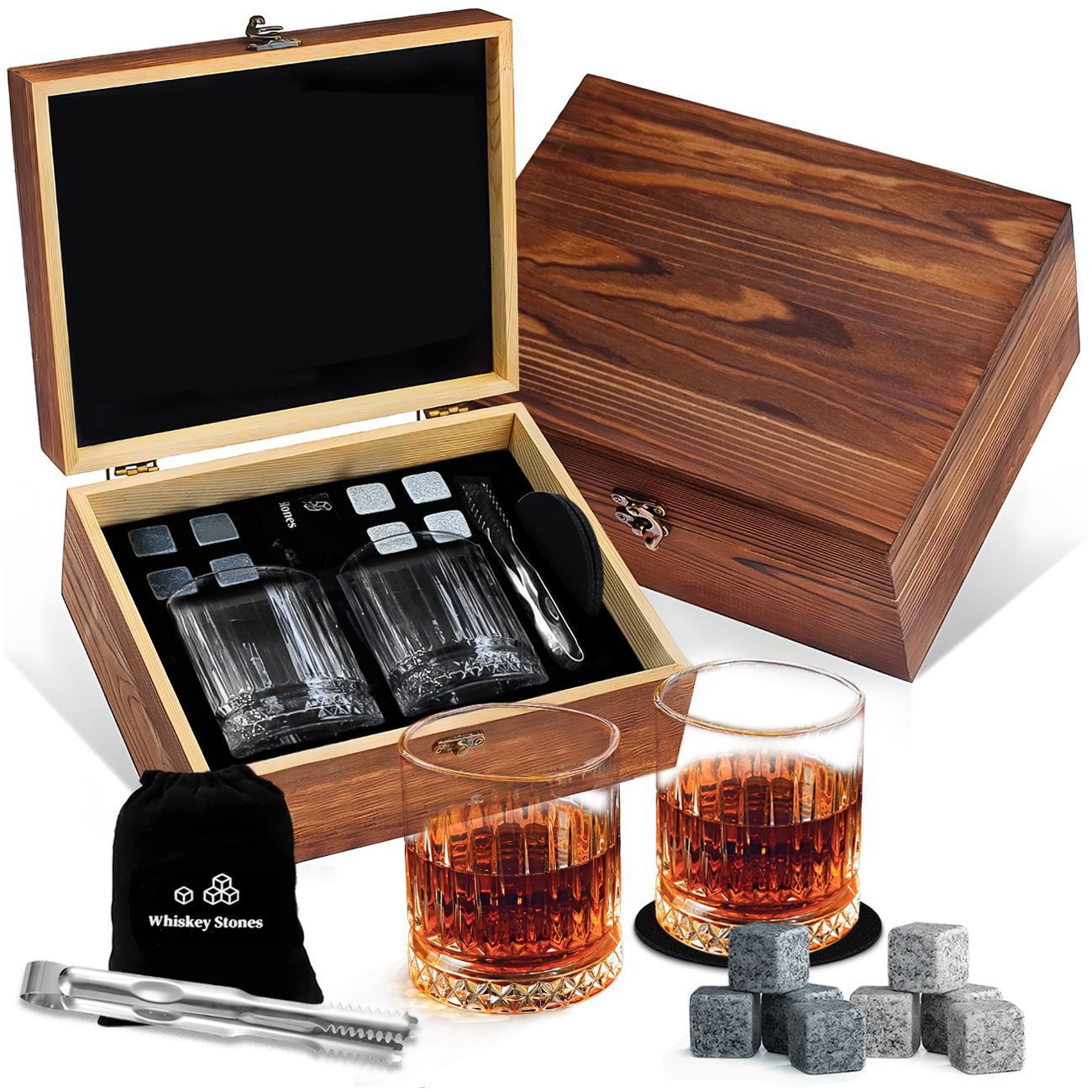 2Cup 8Stone Gift Box Granite Ice Stone Set