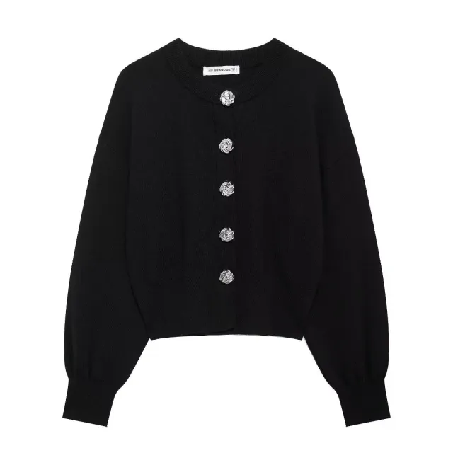 Women's Large Row Ornament Knitted Jacket Mini Suit Top S - Shop at LoveMi