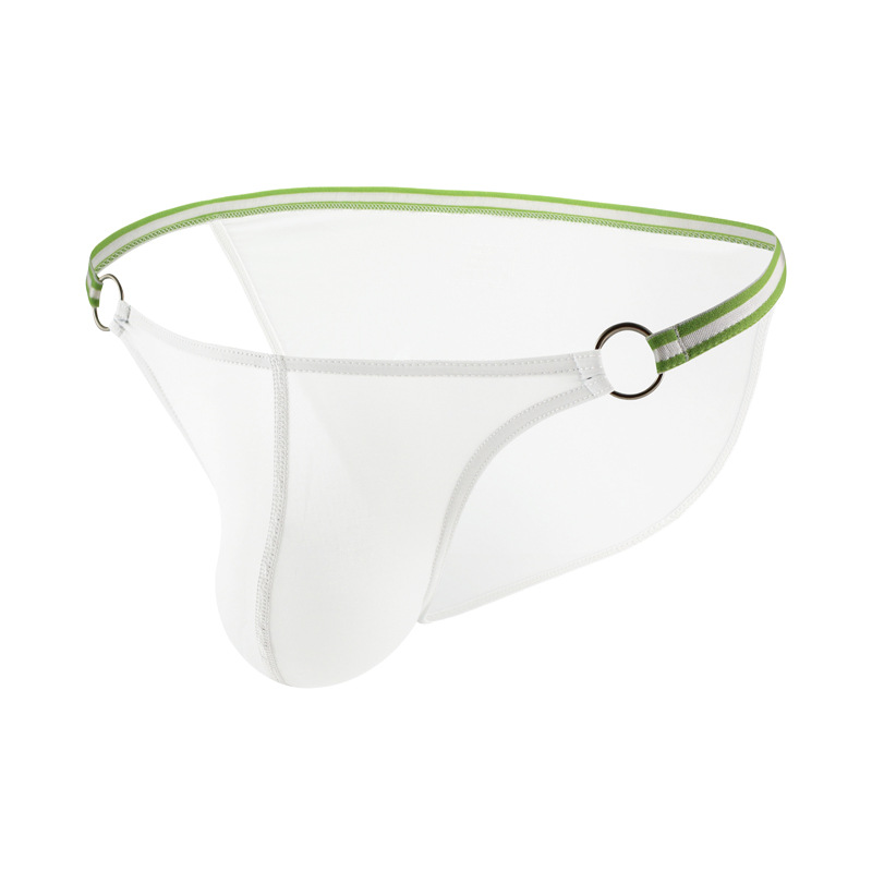 Iron Hoop Men's Pure Color Ice Silk Hollow Breathable Briefs
