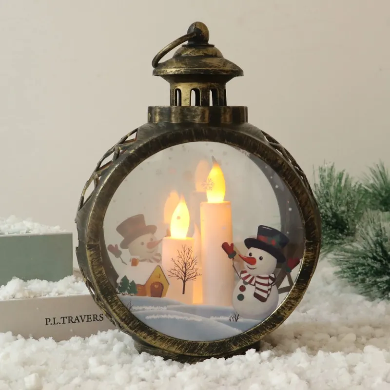 Christmas Decorations LED Lights Window Decorative Ornament - Snowman Bronze Large