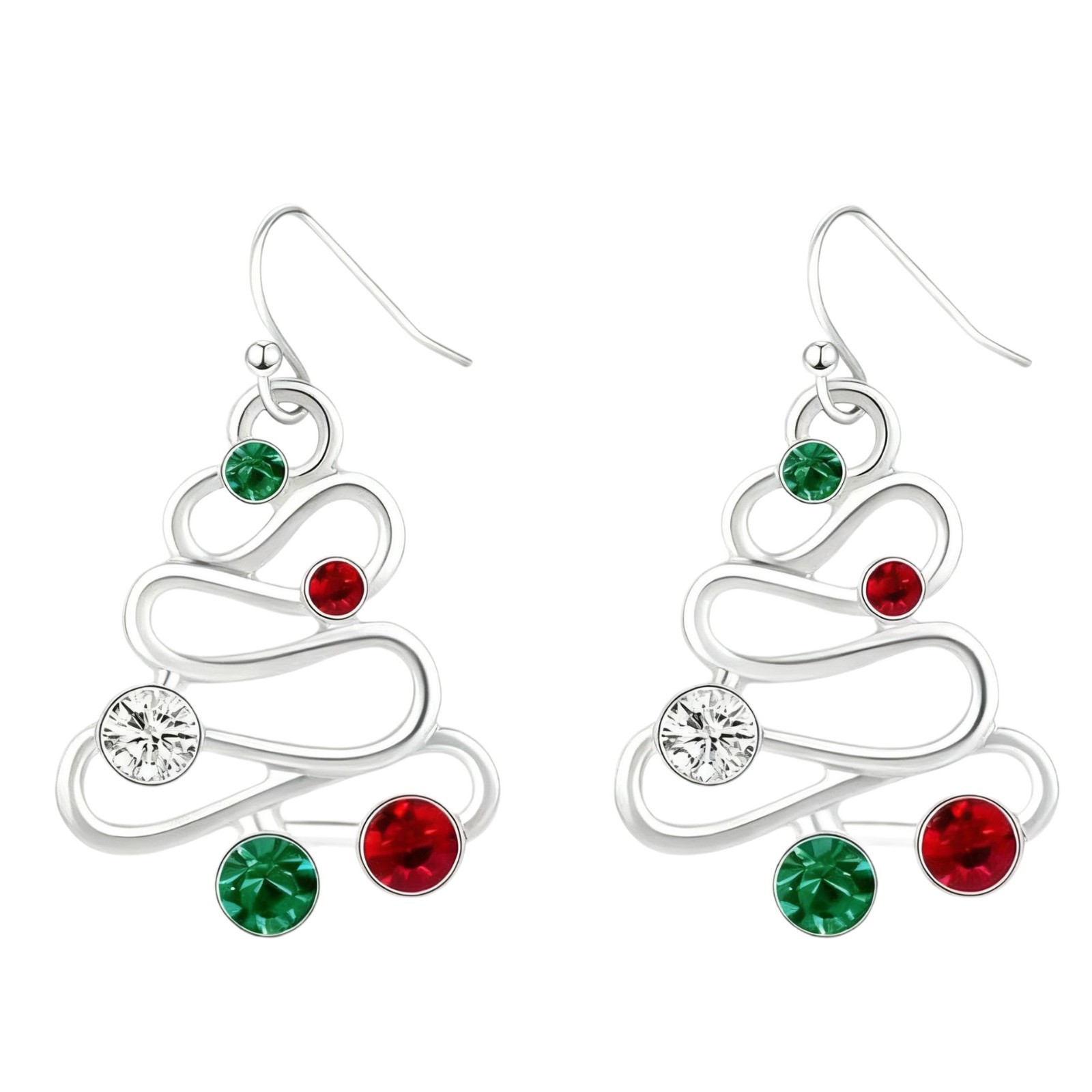 Fashionable Minimalist Geometric Spiral Christmas Tree Stud Earrings