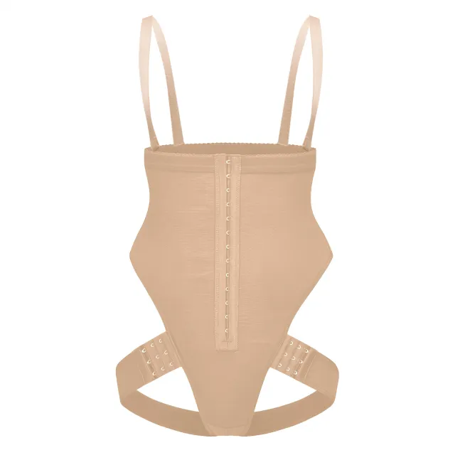 One piece Corset Shoulder Strap High Waist Hip Raise Pants Skin Color Xxl - Shop at LoveMi
